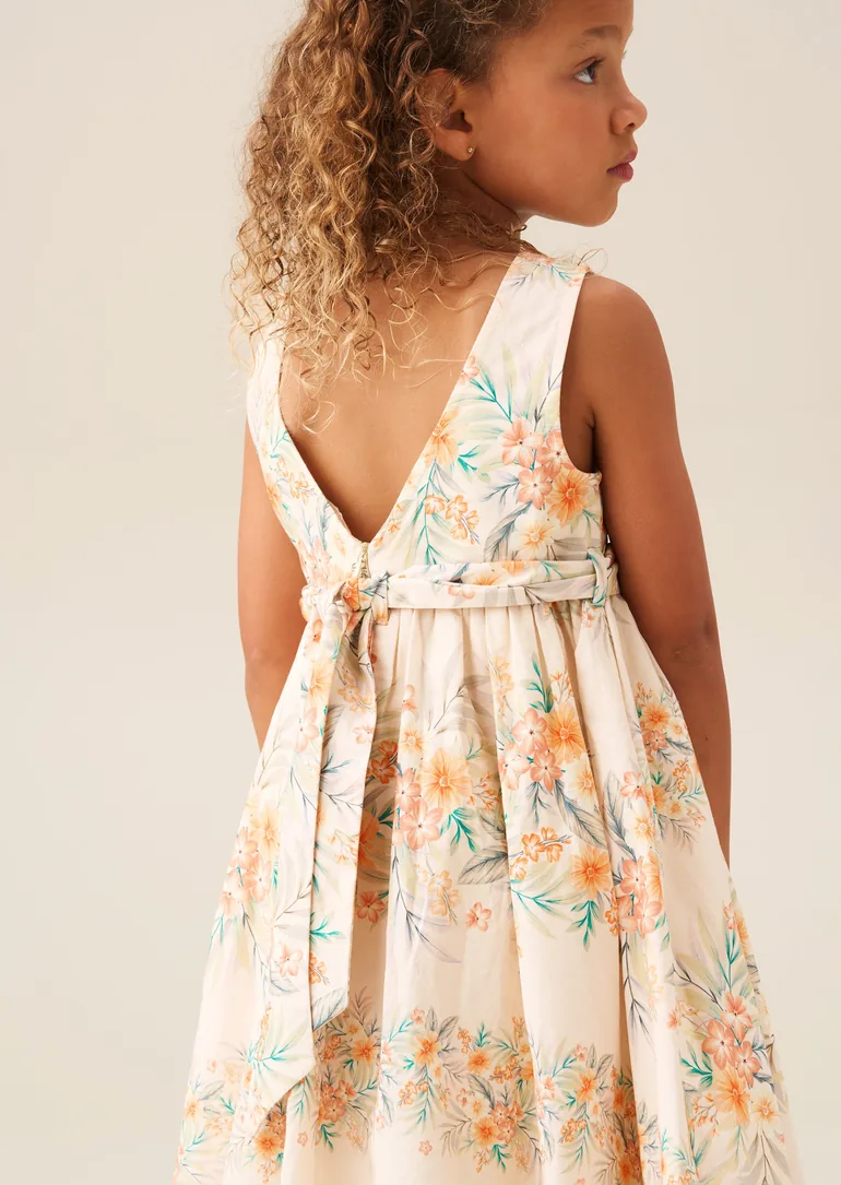 Primrose Print Stripe Sash Waist Dress - Multi - 4