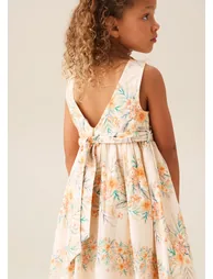 Primrose Print Stripe Sash Waist Dress - Multi - 4