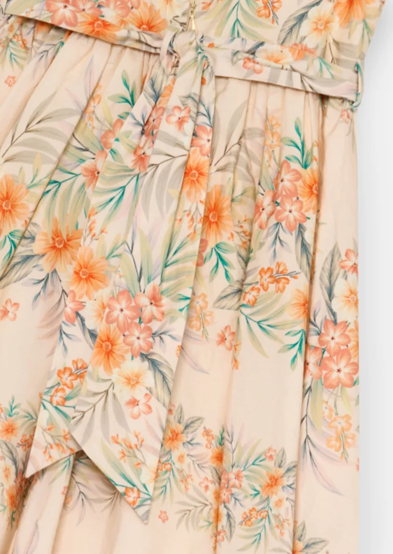 Primrose Print Stripe Sash Waist Dress - Multi - 7