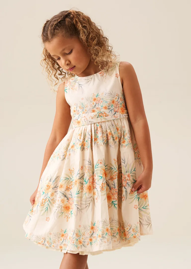 Primrose Print Stripe Sash Waist Dress - Multi