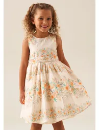 Primrose Print Stripe Sash Waist Dress - Multi - 1