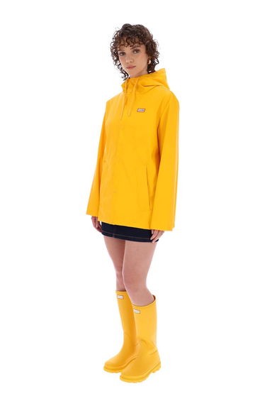 IZZY PU UNISEX HOODED JACKET YELLOW