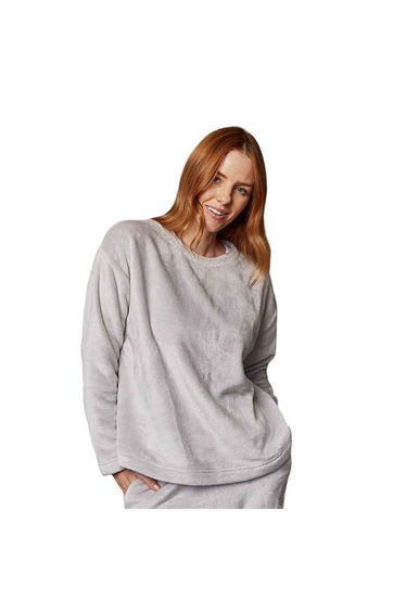 Brand Lab Womens/Ladies Plush Fleece Sweatshirt - Silver Grey
