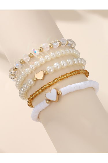 Set of 5 - Embellished Beaded Bracelet