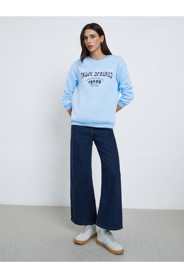 Blue Palm Springs Graphic Regular Sweatshirt