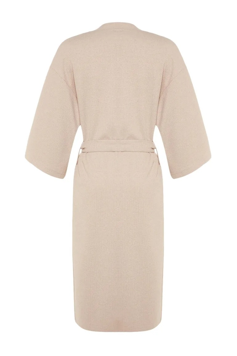 dressing gown beige Chelsea Peers Fleece Long Dressing Gown, Brown main image 1