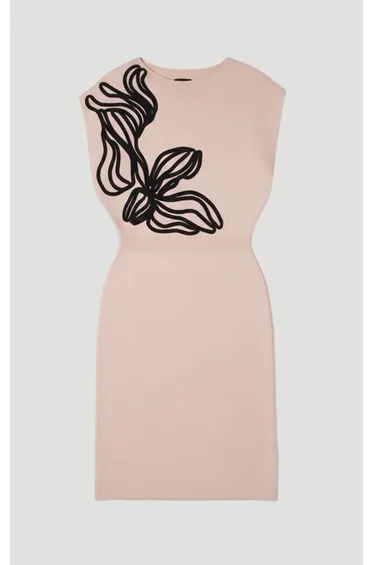 Placed Cornelli Knitted Pencil Midi Dress