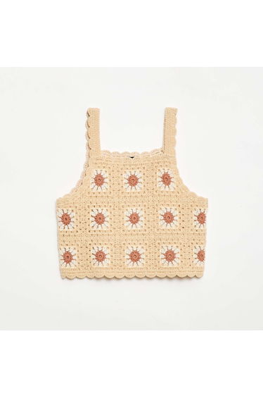 Crochet Tank Top BEIGE