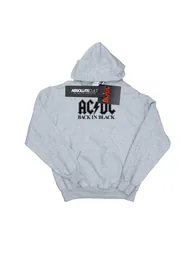 AC/DC Womens/Ladies Back in Black Logo Hoodie - Heather Grey - 2