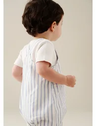 Ron Stripe Dungaree And Bodysuit Set - 2