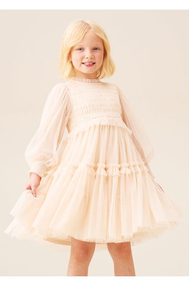 Willow Ivory Balloon Sleeve Boho Dress - Ivory