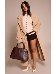 Petite Stone Brushed Wool Maxi Coat - 2