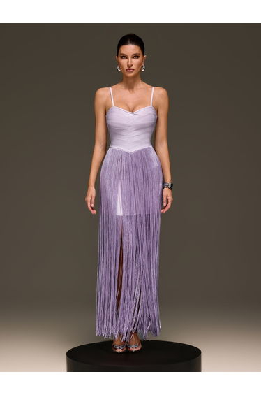 Xorynex Spaghetti Fringe Maxi Dress