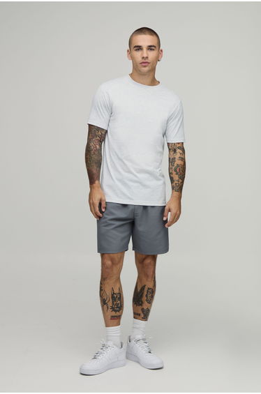 Slim Fit Elasticated Tech Shorts - grey