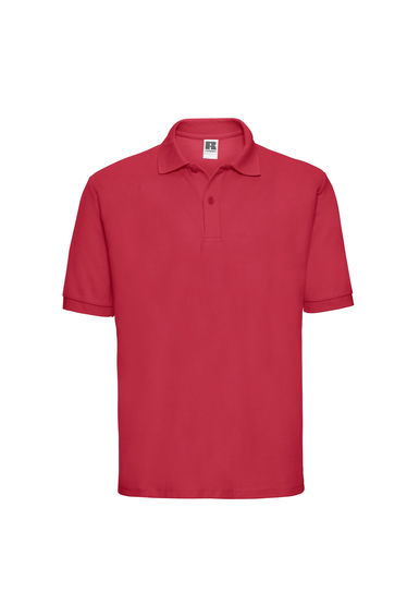 Russell Mens Polycotton Pique Polo Shirt - Classic Red