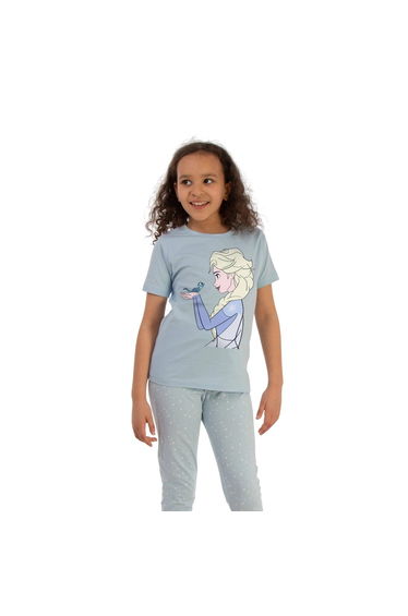 Frozen II Girls Elsa Stars Short-Sleeved Pyjama Set - Baby Blue