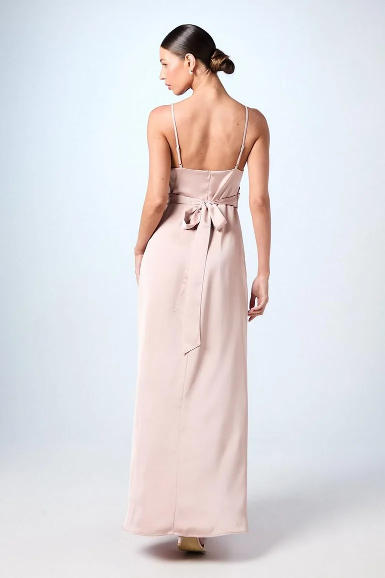 Wrap Waist Satin Cami Dress - 2