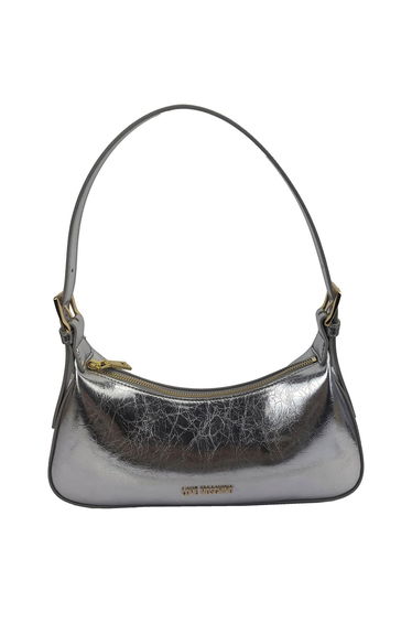 Metallic Hobo Shoulder Bag Silver