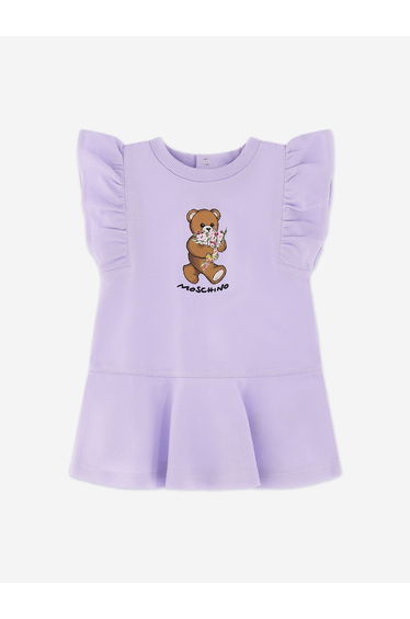 Moschino Baby Girls Teddy Bear Dress in Purple