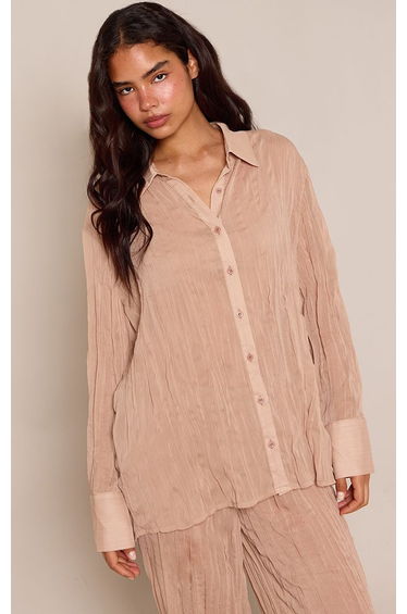 Light Stone Textured Shirt Co-ord