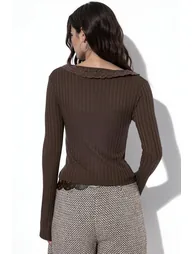 BUSEM Fitted Ribbed Crop Cardigan - 2