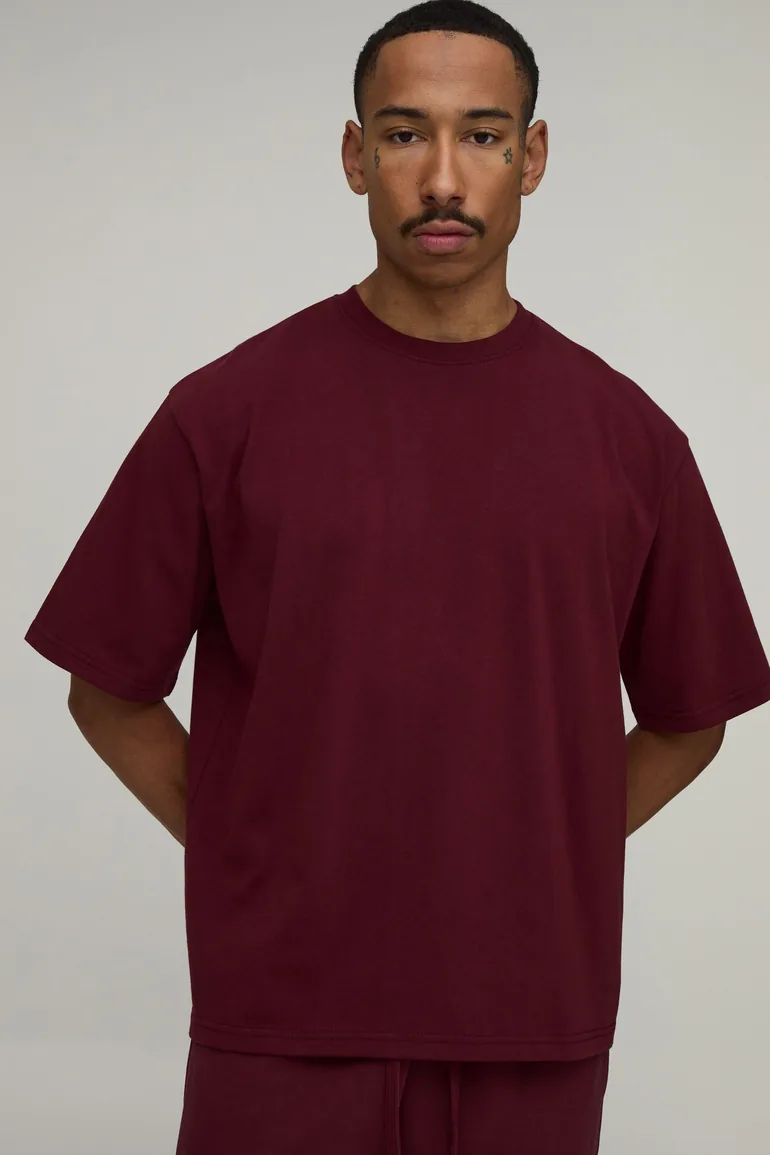 Heavyweight Oversized T-Shirt - burgundy