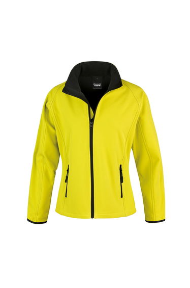 Result Womens/Ladies Core Printable Softshell Jacket - Yellow /Black