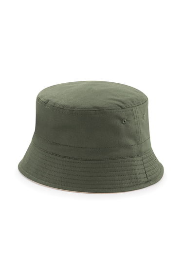 Beechfield Unisex Classic Reversible Bucket Hat - Olive Green/Stone