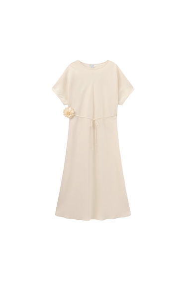 Women's Minimal Dress with Adjustable Waist Tie