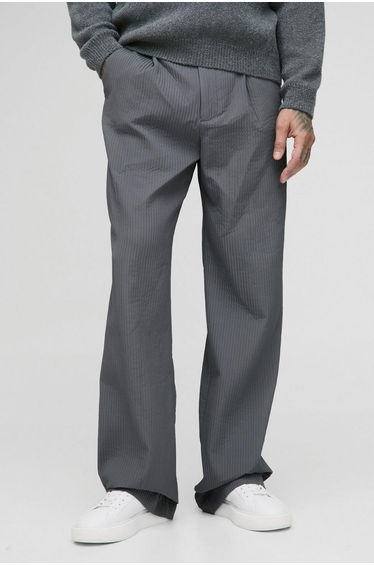 Tall Technical Pleated Trousers - charcoal