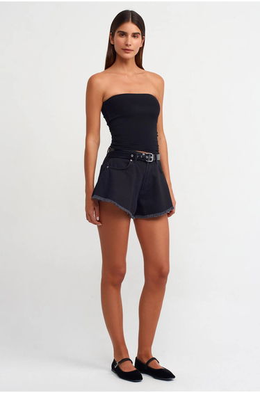 DILVIN Strapless Bodycon Bandeau Blouse
