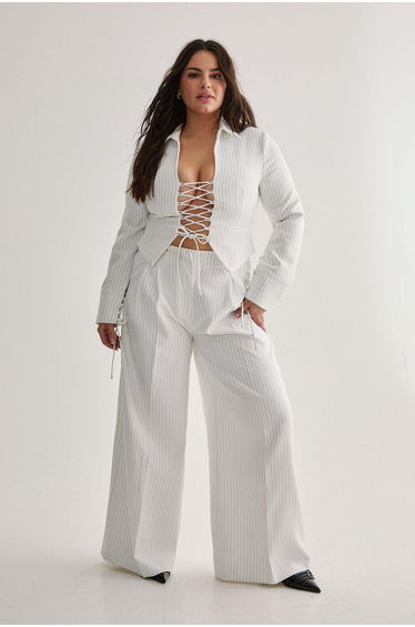 Plus Tailored Pinstripe Trouser