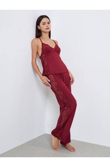 Side Lace Insert Cami and Pyjama Set