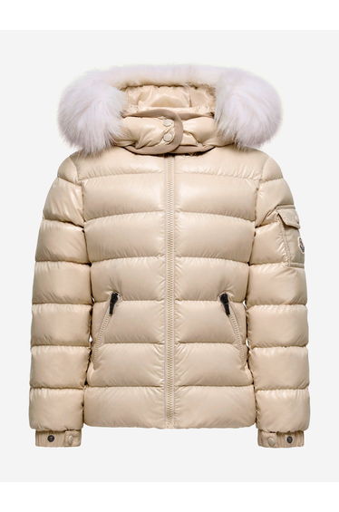 Moncler Enfant Girls Badyf Down Padded Jacket in Beige