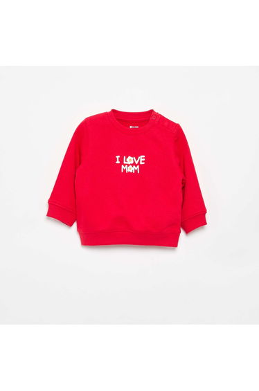 Long-sleeved sweatshirt with print RED