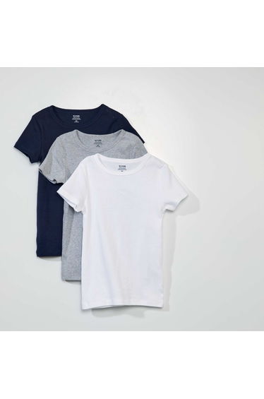 Pack of 3 short-sleeved vests WH_BLUE