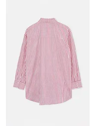 Beachwear Red Striped Woven Maxi Shirt - 5