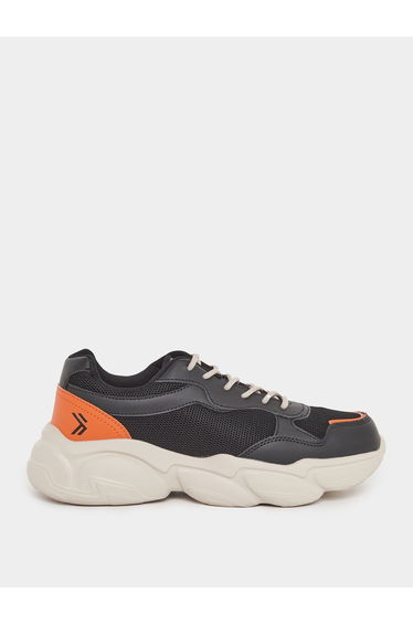Color Block Chunky Sole Lace Up Sneakers