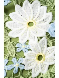 Floral Lace Round Neck Tank Top - 4