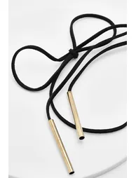 Multi Tie Bow Choker Necklace - black - 2