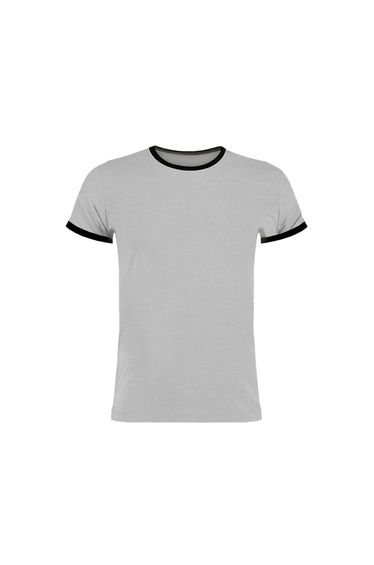 Kustom Kit Mens Fashion Fit Ringer T-Shirt - Light Grey Marl/Black