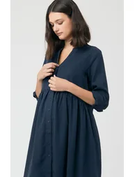 Demi Tencel Maternity Dress (Navy) - 1