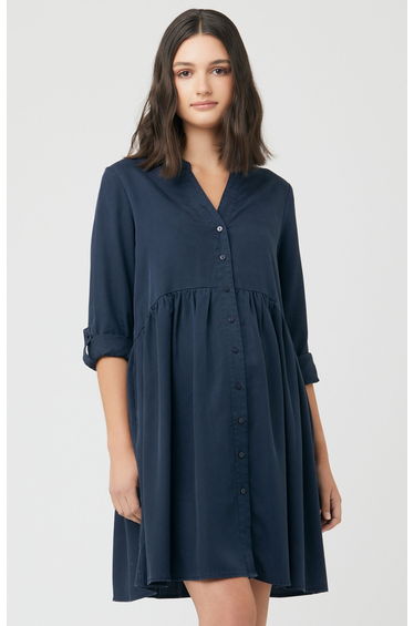 Demi Tencel Maternity Dress (Navy)