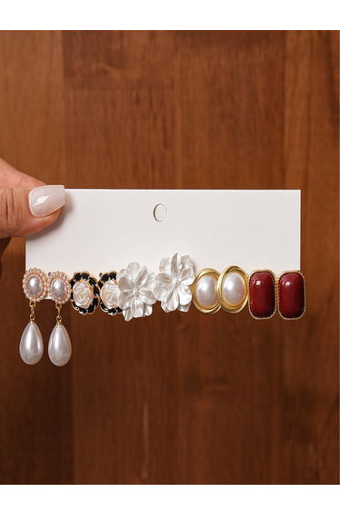 Set of 5 - Assorted Embellished Earrings
