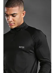 MAN Active Raglan Muscle Fit 1/4 Zip Top - black - 3