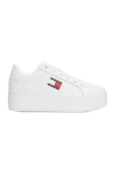 Tommy Jeans Womens/Ladies Icon Leather Flatform Trainers - White