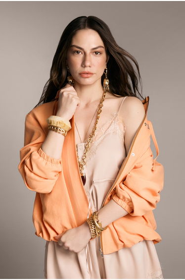 Orange Regular Bomber Coat product thumbnail 2