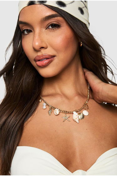 Ocean Charm Necklace - gold