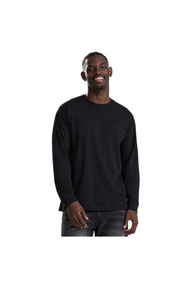 Awdis Mens Long-Sleeved T-Shirt - Deep Black