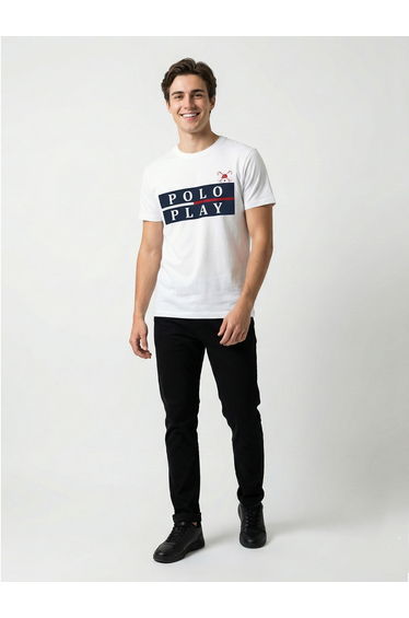 Men Graphic Logo Crew Neck T-Shirt